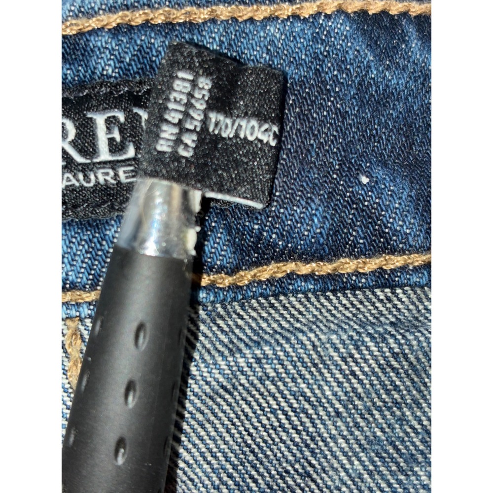 Lauren Ralph Lauren Patchwork Lace Plaid Straight Leg Jeans Blue 14W Plus Size - Picture 15 of 16
